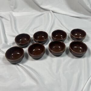 VTG HEINZ  McCoy Small Bean Pots Brown Glaze Set Of 8 EUC Dipping Entertaining